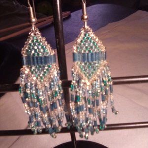 Hand Crafted  Turquoise / Silver Earrings
